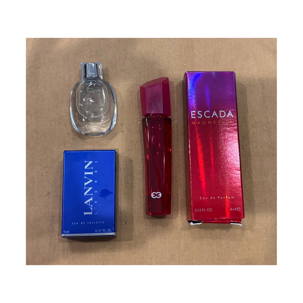 Escada Magnetism EDP 4ml & Lanvin L'Homme EDT 5ml Miniature Perfume Bundle Set